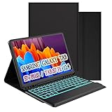 Backlit Keyboard Case for Samsung Galaxy Tab S7 FE / S7+ Plus 12.4 inch - CRIBUN 7 Colors Smart...