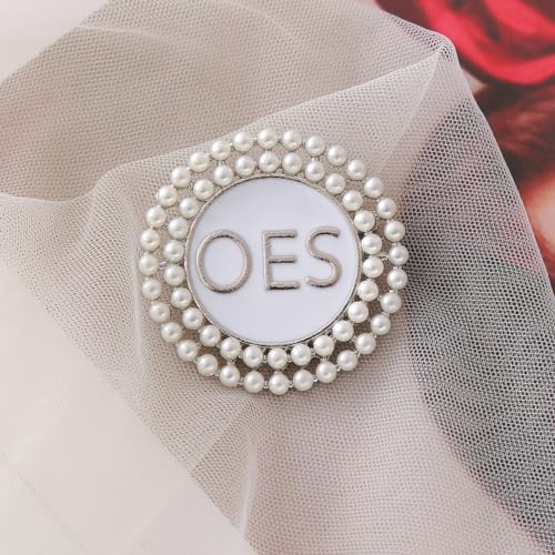Image of OES Pearl Brooch Order Of The Eastern Star Sorority Letters Social Club Jewelry Gifts For Women