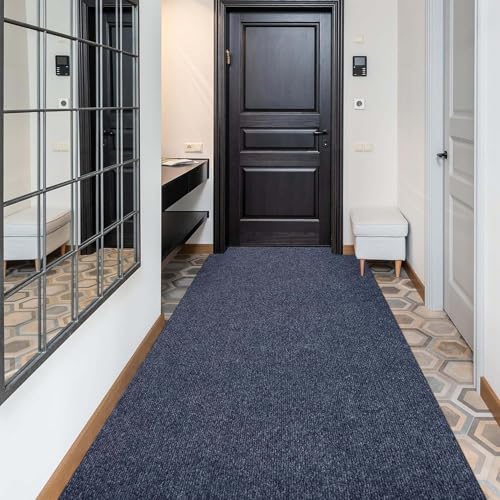 jxgzyy Runner Rugs for Hallway 211 x 910 Non Slip Carpet Runner Heavy Duty Outdoor Long Floor Mat for Entrance Garage Mudroom Gray