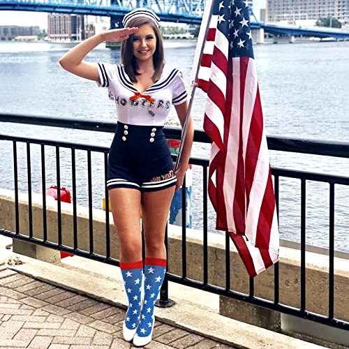 Image of Junely Compression Socks for Women Knee High Festival for Running Athletic Nurses Pregnant Women Work Support Travel Flight
