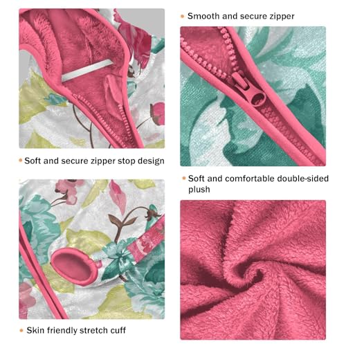 OTVEE Abstract Elegance Floral Kids Hoodie Jacket Fall Spring Full Zip Warm Outwear Coat3