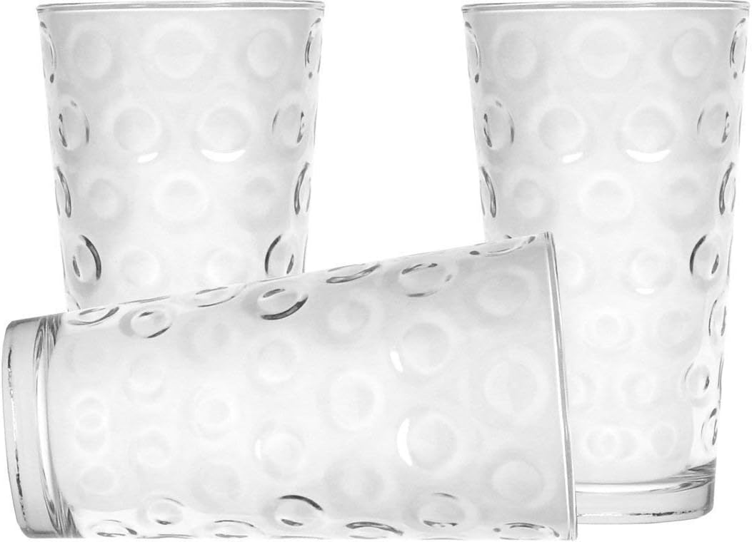 Circleware Circle Huge Set of 16 Highball Tumbler Drinking Glasses and Whiskey Cups, Glassware for Water, Beer, Juice, Ice Tea, Beverage Decor, 8-15.7 oz & 8-12.5 oz