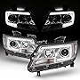 AKKON - For 2015-2022 Chevy Colorado Full LED Daytime Running Lamp Bar Projector Headlights Chrome Housing Clear Lens Set