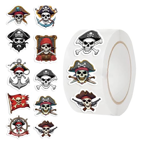 500 Pcs Pirate Skull Stickers Teacher Reward Stickers...
