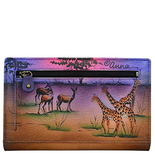 Anna By Anuschka Women's Hand-Painted Genuine Leather Two Fold Wallet - Serengeti Sunset2