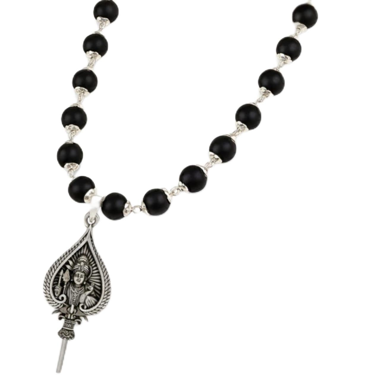 Lord Murugan Shastra Pendant with Silver Cap Karungali Mala | 54 Ebony Beads |Certified Spiritual Jewellery, Pooja, Meditation, Healing Energy | For Men & Women (Lord Murugan Shastra Pendant)-image-29