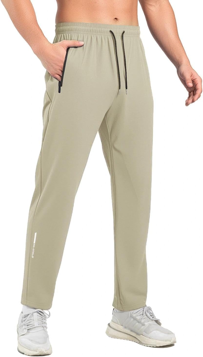 Mens Sweatpants with Zipper Pockets, 1 Pack Mens Joggers for Gym, Running, Quick Dry Sweatpants, Joggers for Men