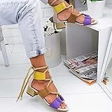 DZQQ Alpargatas con cuña de verano para mujer Sandalias con tacón de punta de pez con tacón de 5 cm Sandalias con plataforma de mujer de cáñamo con cordones