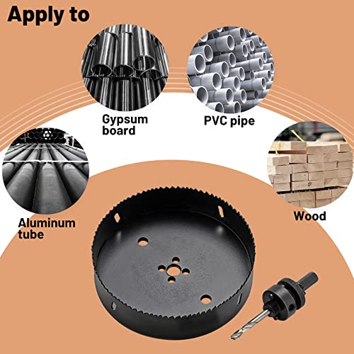 Cprosp 6'' Hole Saw With Heavy Duty Arbor,Hss Bi-Metal Holesaw Drill Bits For Wood,Plastic, Drywall, Thin Metal, 155Mm Hole For Recessed Lights #TOP6
