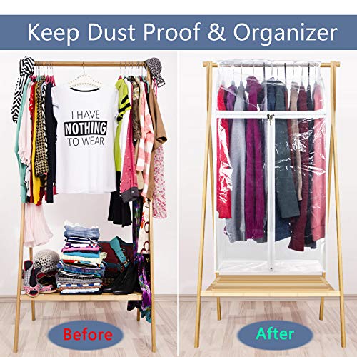 Zilink Clear Garment Bags For Storage 40 Inch (2 Pack) Hanging Garment Rack Cover Suit Bags Organizer Hanging Clothes Cover For Suit Coats Jackets Dress Storage #TOP1