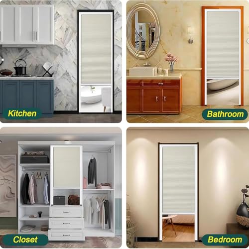 Porte coulissante pliante, porte d'intimité étanche et réglable, cloison de séparation sans perçage et peu encombrante avec ouverture haut/bas pour salle de bain, cuisine et buanderie (marron 67