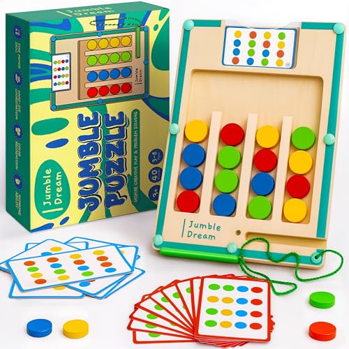 Jumble Magnetic Maze Puzzle Game - Montessori Toys for 3+ Year Old - Educational & Sensory toys for 3 4 5 6 7 year old - Autistic toys Color Matching Maze to Develop Skills & Have Fun 8 x 6