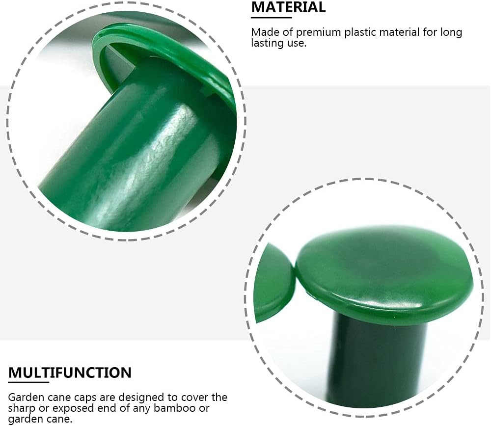 Holibanna Cane Topper Protectors 3.00X3.00X3.00Cm Garden Cane Caps for Bamboo Poles Plastic Protective Covers Lightweight Durable for Outdoor Plant Stakes - Image 4