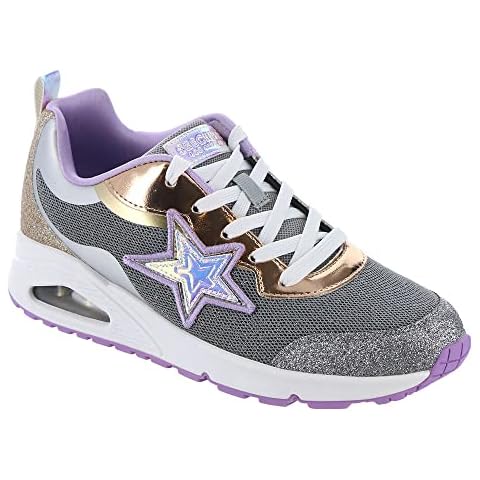 Skechers Girls Trainers with Glitter and Air Cushion Cover