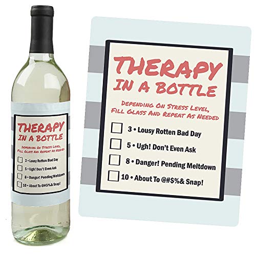 Étiquettes de bouteille de vin au design soigné Liquid Therapy Rough Jour