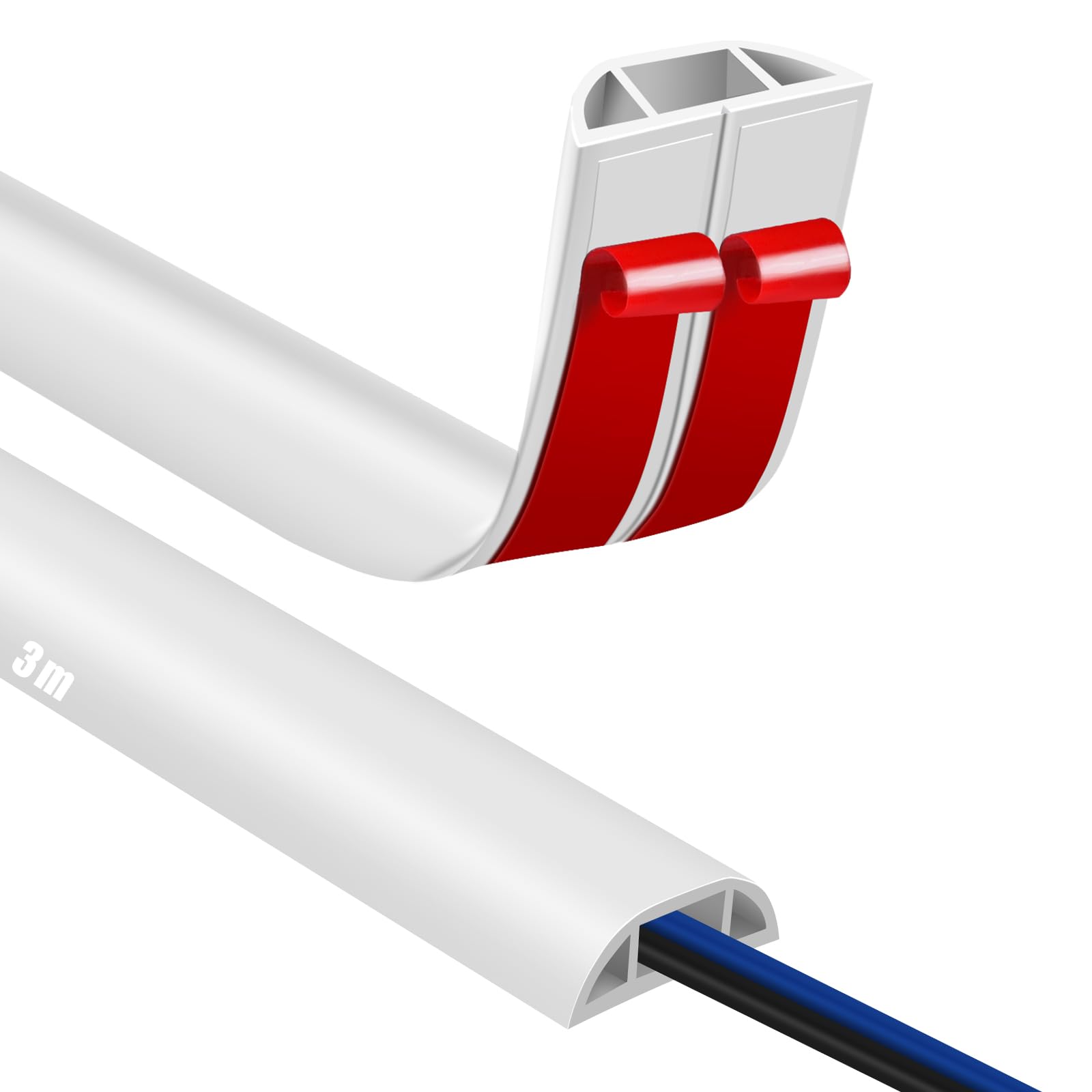 Canaletas para Cables Adhesivas, Madera Pasacables Suelo Goma, Canaleta Cables, para Uso en Oficinas, Escuela, Almacén, Conciertos, Etc, para Proteger Los Cables Evitar Riesgos deTropiezo — view 21