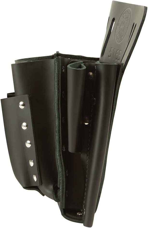 Klein Tools 5165 Pocket Tool Pouch with Knife Snap, 10 Pockets, Stitched and Riveted Leather, Fits Belts up to 2-Inch Wide