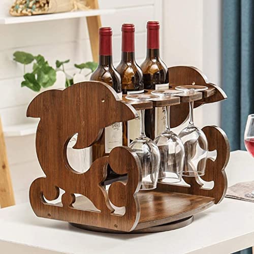 Soporte para botellas de vino de bambú para 3 botellas miniatura 2