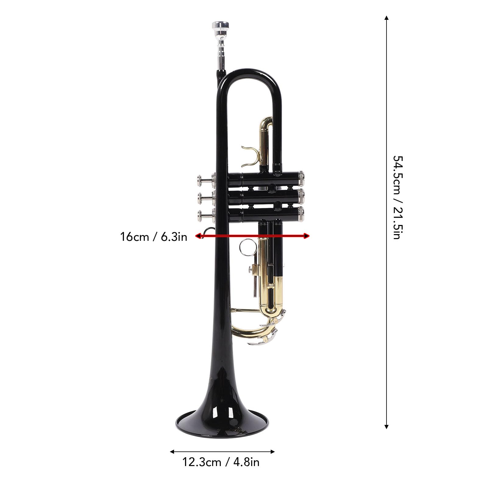 Trumpet Instrument, Bb Trumpet Student Brass Leadpipe with Hard Case, Cleaning Kit, Mouthpiece and Gloves, Brass Instruments for Beginners Band Professional Performance