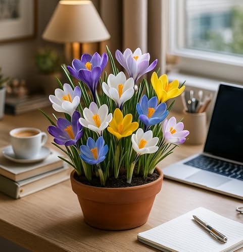Pre-Chilled Crocus Bulbs for Forcing Indoors Holiday Gift of Winter Cheer Easy Flowers in Pots or Planters Bloom Indoors or Plant Outdoors Hostess Teacher or Office Exchange Gift (10 Bulbs)