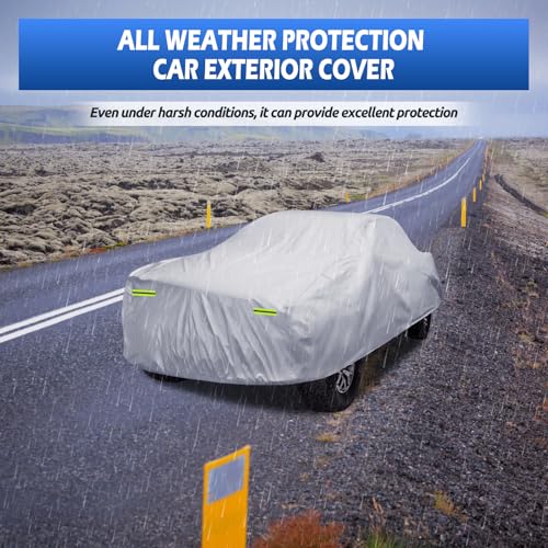 Image of Truck Cover Waterproof All Weather, 6 Layers Pickup Cover Fit for Ford F150, Chevrolet Silverado, Gmc Sierra, Ram 1500, Tundra (T3 Fit Truck Length Up to 240 inch), Silver