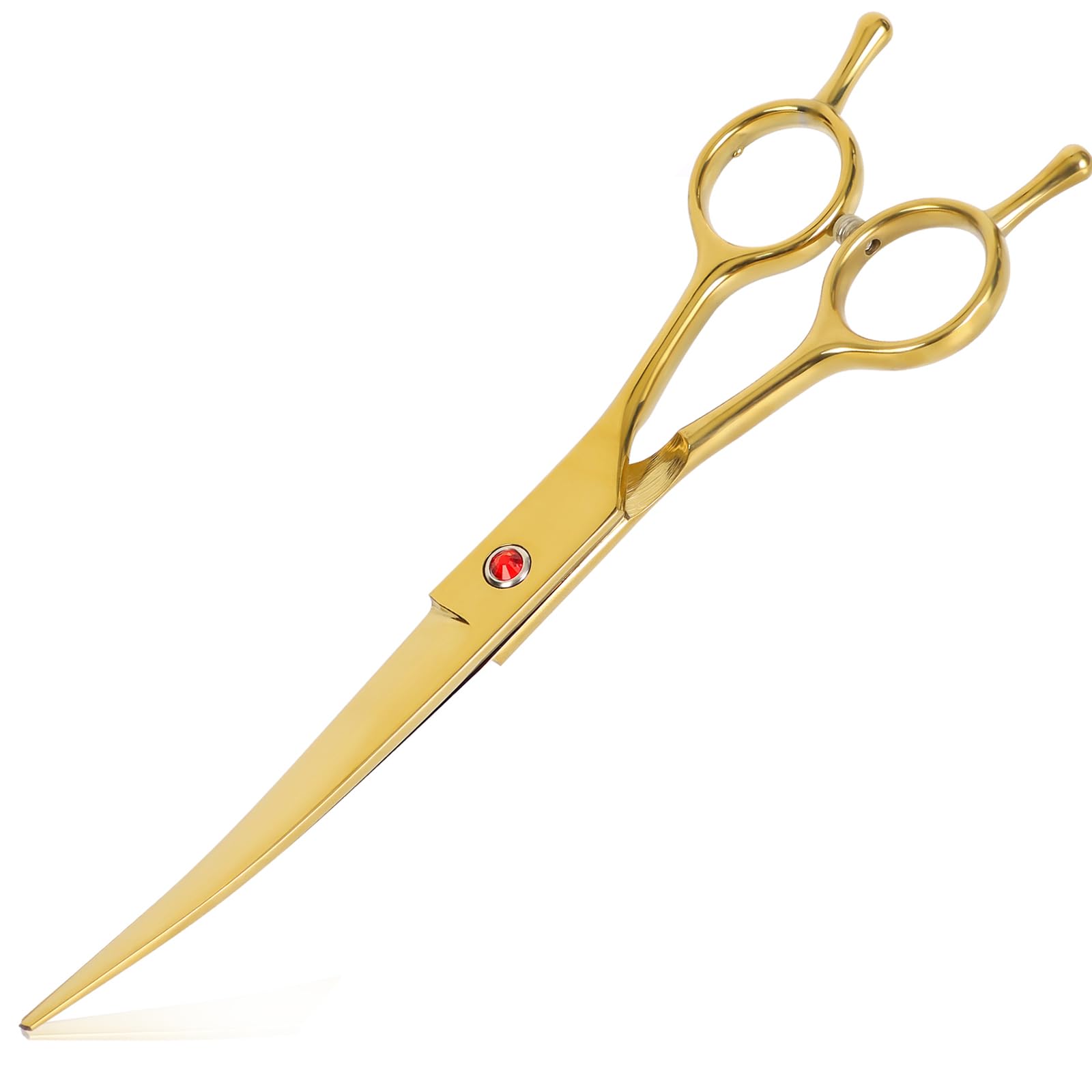 Dog Grooming Scissors Premium Stainless Steel Curved Hair Cutting Scissors for Dogs &amp; Cats (Gold)