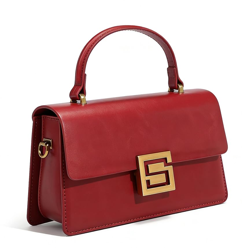 Image of Designer Satchel Purses For Women, Small Cute Crossbody Handbag, Ladies Vegan Leather Top Handle Bags