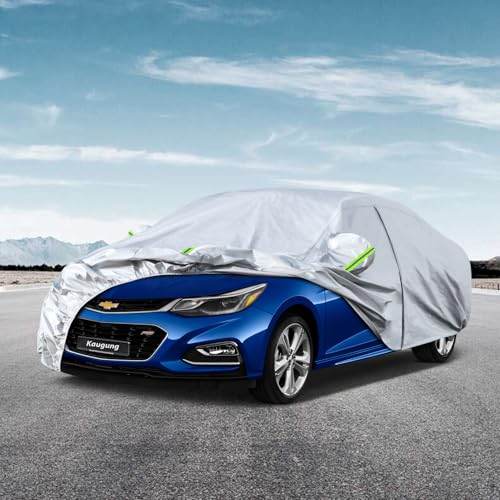 Image of Kaugung 6 Layers Car Cover Custom Fit Chevrolet Cruze Hatchback (2009-2025), Waterproof All Weather Resistant Outdoor Indoor Sun Rain Dust S Protection.(USA Warehouse,Within 3-7 Days) Silver