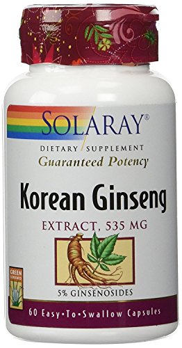 Solaray Guaranteed Potency Ginseng Root Extract Korean, Veg Cap (Btl-Plastic) 500mg | 60ct