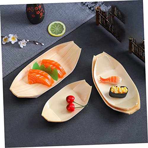 Platos de sushi desechables forma barco madera 60 pzas miniatura 4