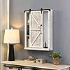   FirsTime-Co-Off-White-Winona-Barn-Door-Mirrored-Cabinet-Storage-with-Shelves-for-Bathroom-Kitchen-and-Office-Wood-Farmhouse-28-x-21-Inches
