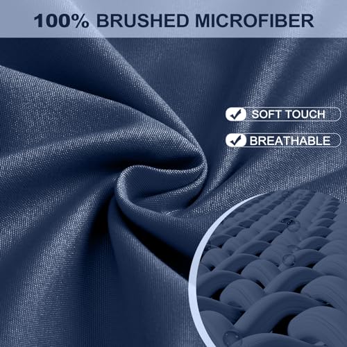 FreshCulture Twin XL Fitted Sheet Only 2 Pack - Hotel Quality Fitted Sheet - Ultra Soft & Breathable - Brushed Microfiber - Deep Pocket - Cooling Fitted Sheets for Twin XL Size Bed (Navy Blue)