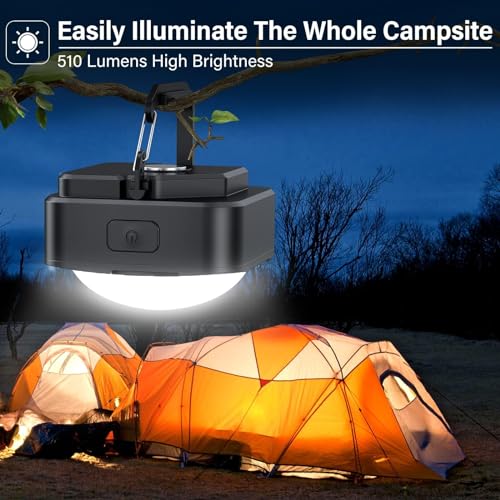Fly2Sky HF2302008 2 Pcs Black Led Camping Lights Tent Light Portable Rechargeable Survival Gear Camping Accessories Camping Equipment thumb #1