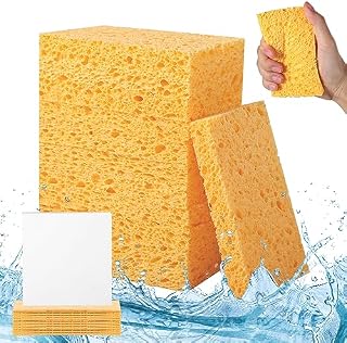 Compostable Kitchen Sponges, 12 Pack Sponges Washing Up Natural Kitchen Cleaning Sponge, Dish Sponge for Washing Dishes, Kitchen and Bathroom