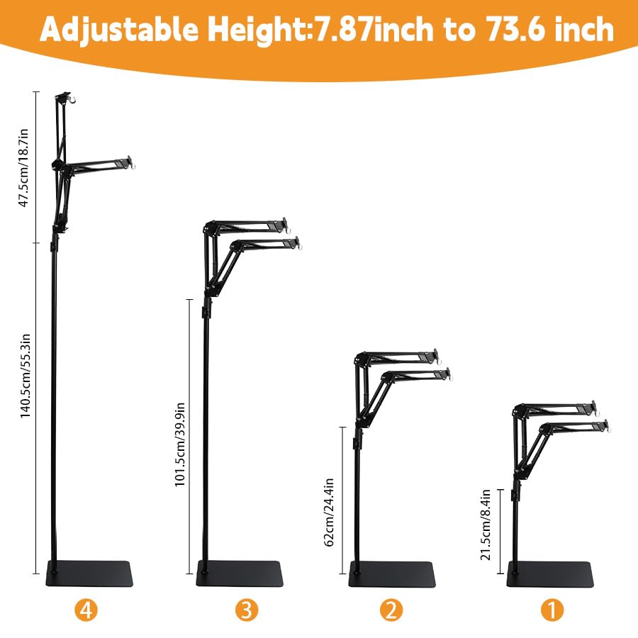 Supporto per lampada rettile, regolabile, rotazione a 360°, porta lampada rettile, con base, per terrario, per tartarughe, ragno (2 ganci) (2 ganci)