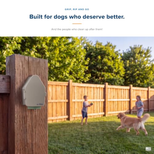 Image of Indoor /Outdoor Dog Poop Bag Dispenser Wall Mount (Khaki), Includes 3 Sample Rolls of Waste Bags, Easy Setup Dog Poop Station