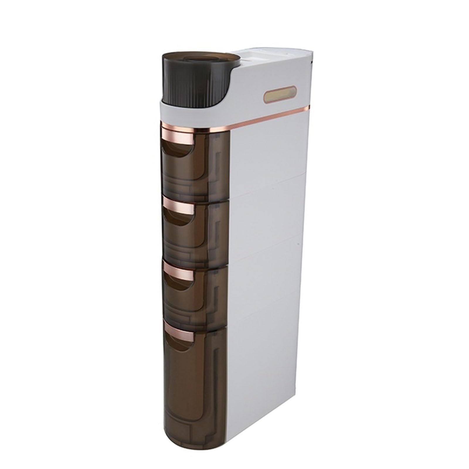 Sbshiouu Skinny Bathroom Storage Rack with Multi Drawers and Tissue Box Weels Narrow Floor Cabinet Organizers