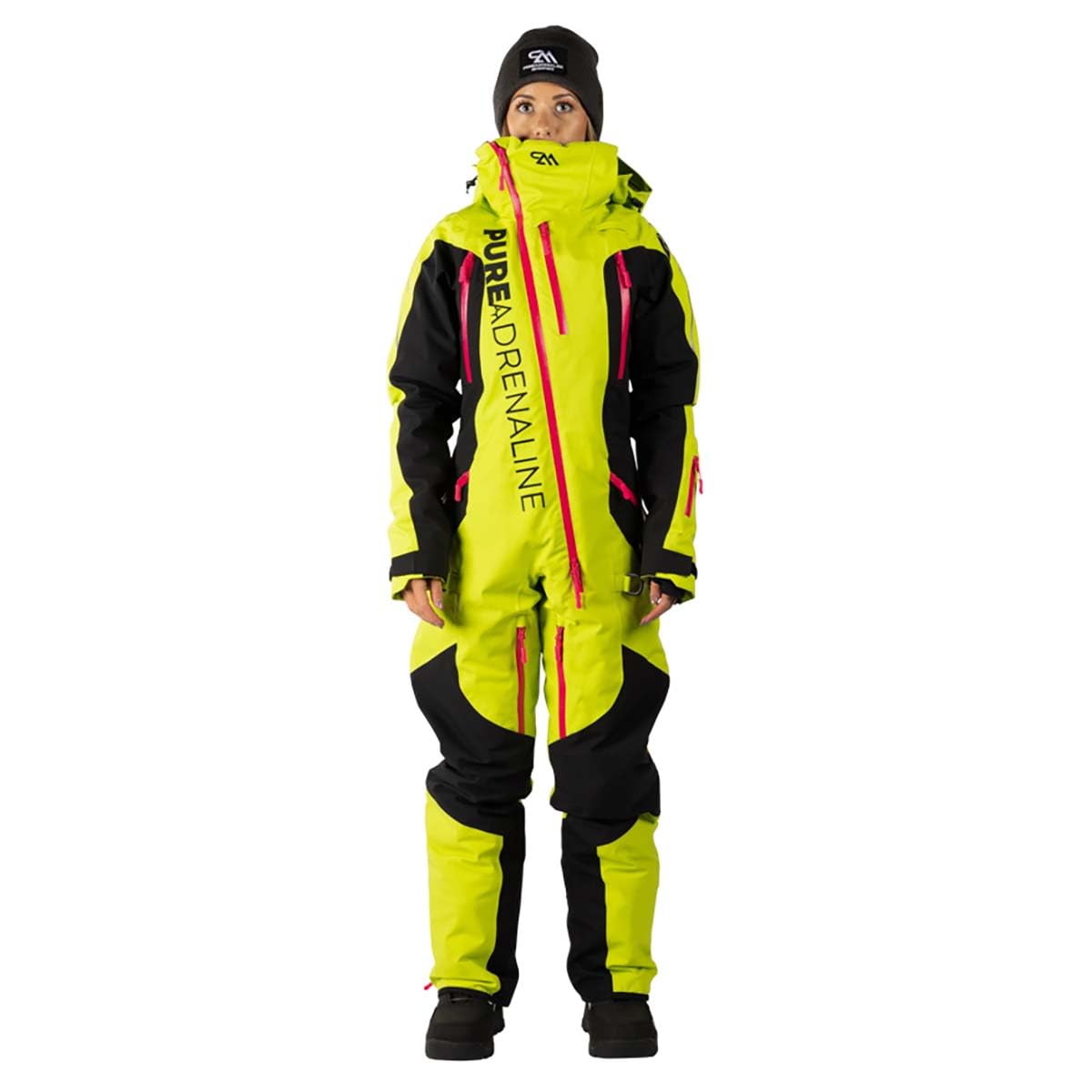 PureAdrenaline Women's Gravity Series Snowmobile Monosuit (Acid Lime/Black - Large)