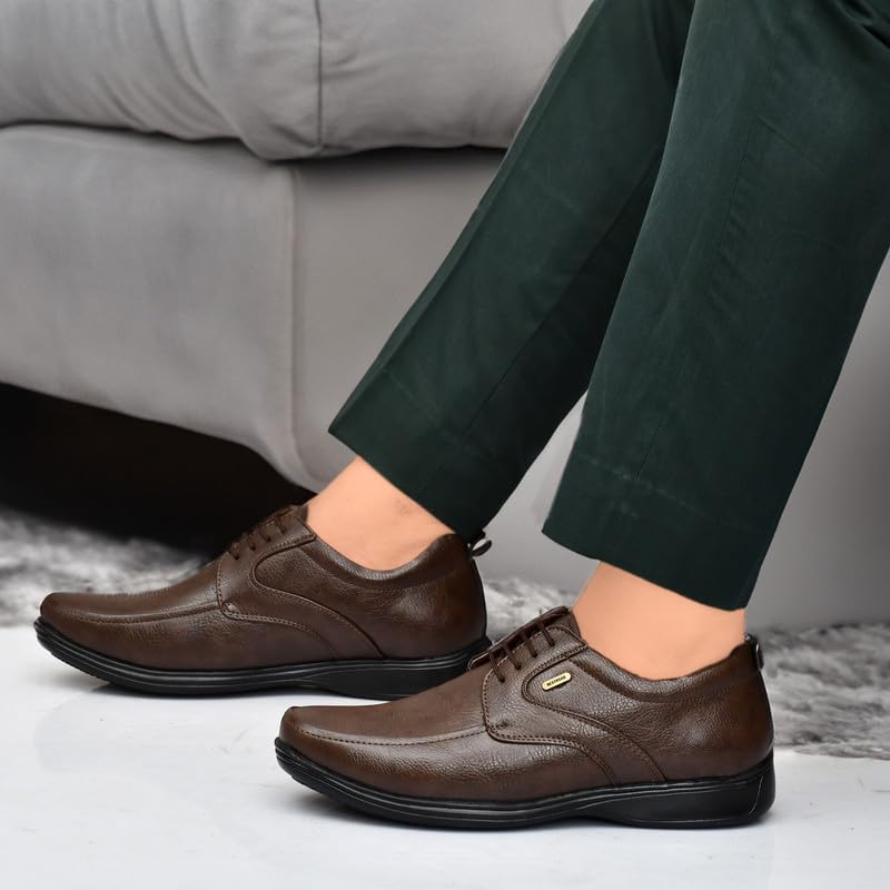 Image of Restroad Men's Formal Shoes | Synthetic Leather Lace-Up Office Wear Shoes for Men