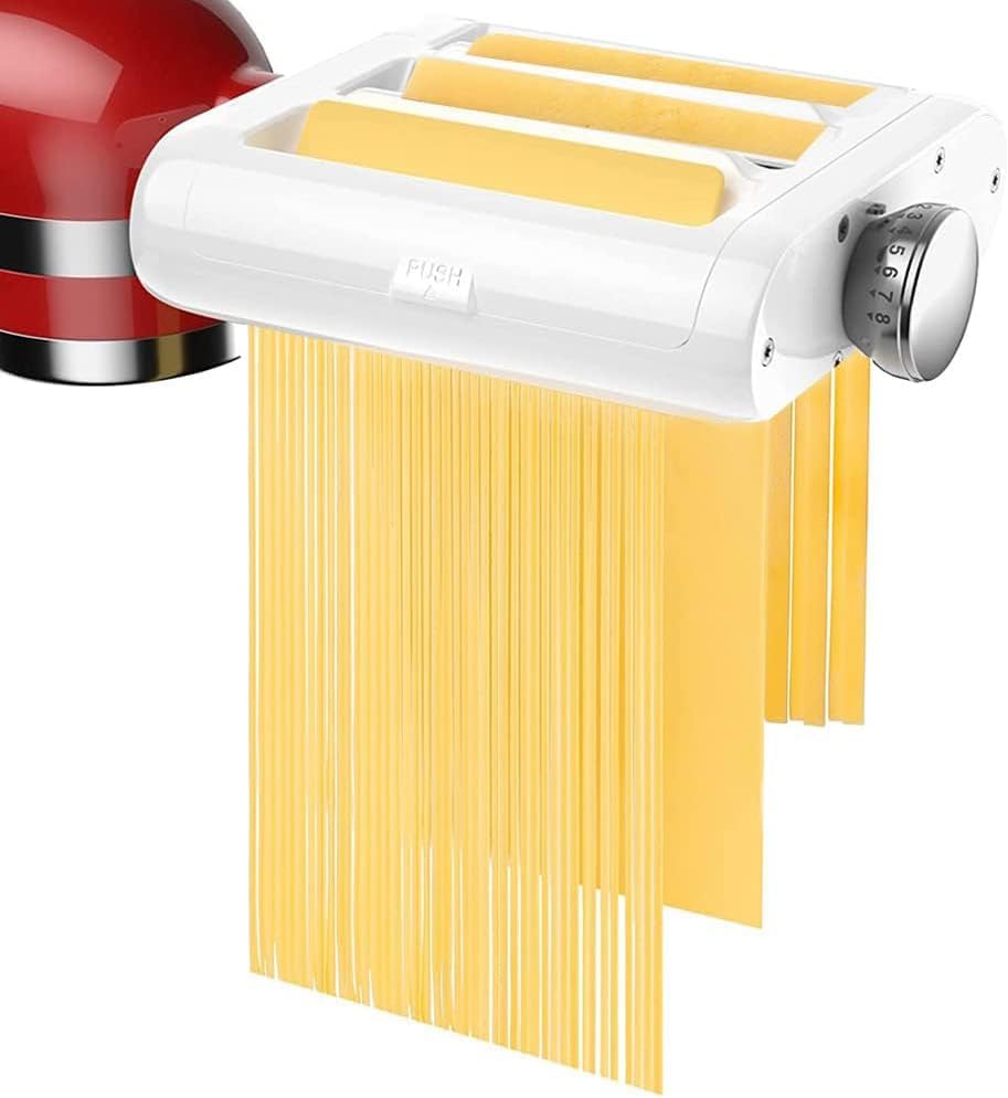 Pasta Maker Attachment for Kitchenaid/Cuisinart Stand Mixers, 3-in-1 Noodle Maker Pasta Roller Fettuccine Spaghetti Cutter and Cleaning Brush, Kitchen aid Accessories- Pasta Roller and Cutter Set Pasta Maker Attachment for Kitchenaid/Cuisinart Stand Mixers, 3-in-1 Noodle Maker Pasta Roller Fettuccine Spaghetti Cutter and Cleaning Brush, Kitchen aid Accessories- Pasta Roller and Cutter Set