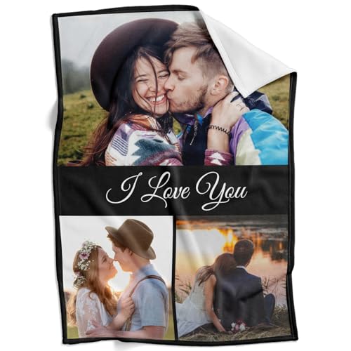 Image of inkArts Custom Blankets with Photo, Personalized Blankets, Customized Photo Blanket, Custom Picture Blanket, Personalized Anniversary Couple Gifts for Women Men Her Him Girlfriend Boyfriend