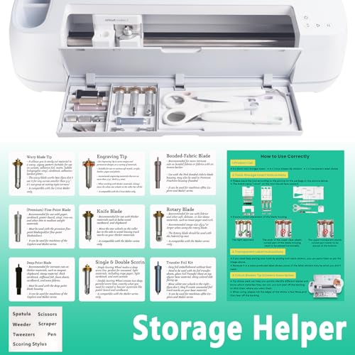 Image of TVIOX Tool Storage Insert Compatible with Cricut Maker 3 & Maker, Drawer Weeding Tools Kit Tray, Blades Housing Quickswap Tip Accessories Organizer, White (Blades Housing and Tools not Included)
