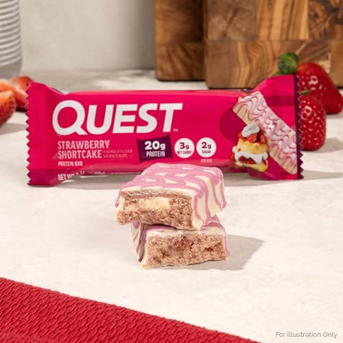 image for Quest Nutrition Protein Bars, Strawberry Shortcake, 20g Protein, 2g Su