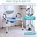 Vive Bariatric Bedside 4-in-1 Commode 550 lb Capacity - Bariatric Shower Chair & Portable Toilet - Heavy Duty Toilet Riser & Safety Frame - Extra Wide Padded Seat w/ 6-Quart Bucket & Splash Guard