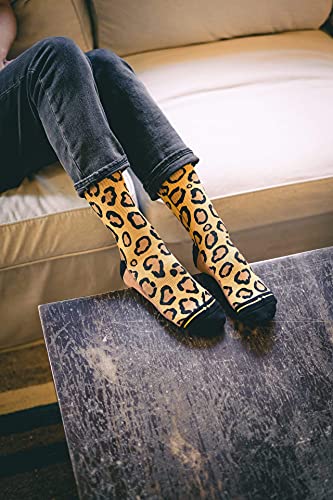 MERGE4 Leopard Print Unisex Crew Sock
