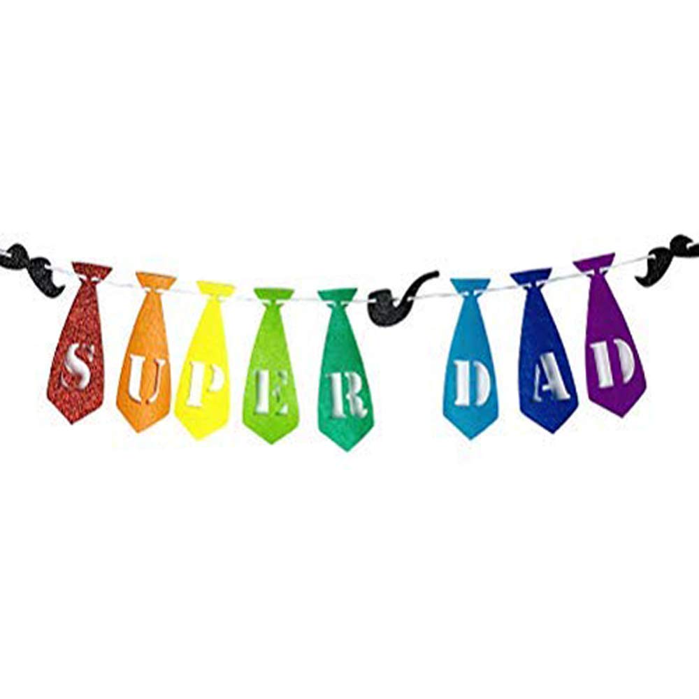 BinaryABCBinaryABC Father's Day Banner,Super Dad Banner,Father's Day Decorations, Daddy's Day Party Decorations,Fathers Day Party Supplies