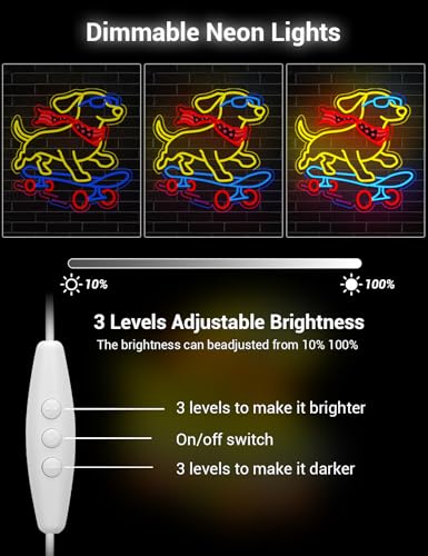 Image of Dachshund Gifts, Dachshund Skateboarding Dog Neon Sign for Wall Decor, Weiner Dog Lover Gifts, Cool Cute LED Light Wall Art for Living Room Bedroom Bar Man Cave Game Room (Dachshund)