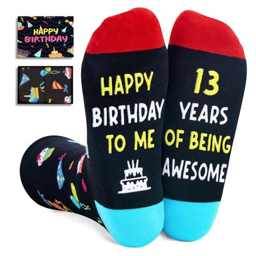 Zmart 13 Year Old Boy Gifts - Black Socks 13th Birthday Gift Ideas for Teenager Boy Girl, Cool Teen Gifts Trendy 2025