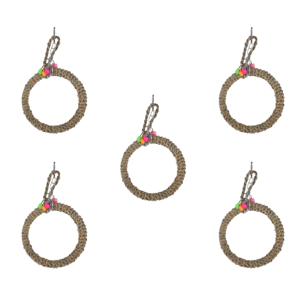 BESPORTBLE 5pezzi Altalena Decorativa Per Pappagalli Trespolo Da Appendere Per Uccelli Gioco Divertente e Resistente Per Parrocchetti e Cockatiel Accessorio Per Benessere Degli Uccelli