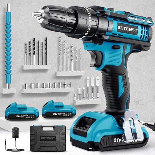 Trapano Avvitatore Batteria 21V, Avvitatore a Batteria con 2 Batterie da 2.0Ah, 42N.m Trapano...